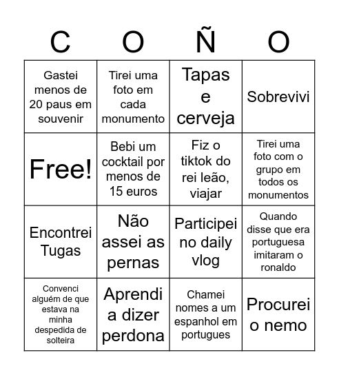 Sevilha Bingo Card