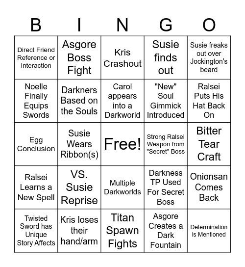 Chapter 5 Bingo Card