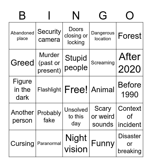 Bingo Card