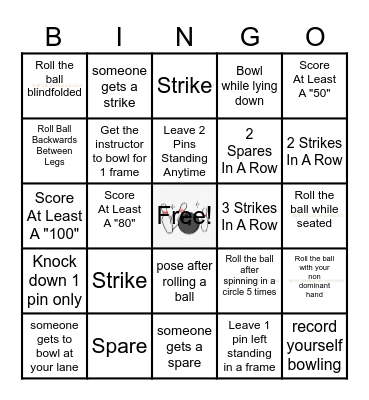 Bowling Bingo Card