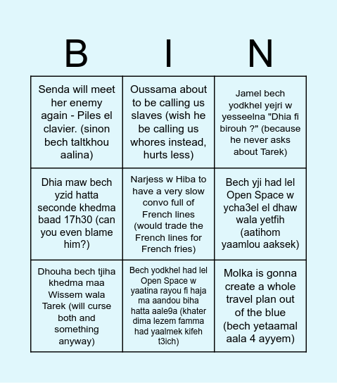 EKLECTIC Bingo Card