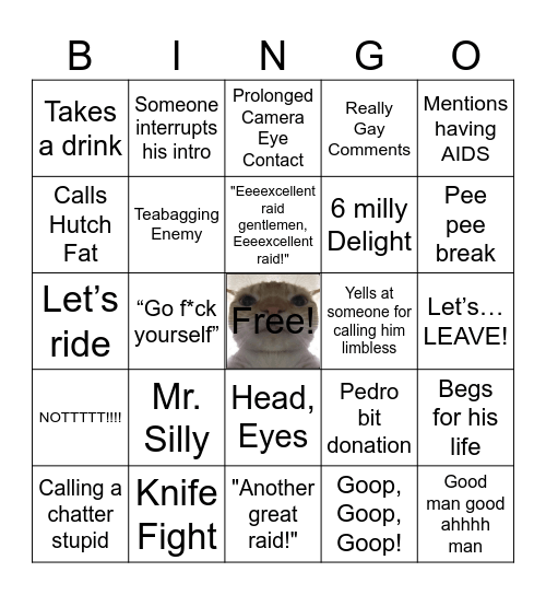 TheBurntPeanut Bingo Card