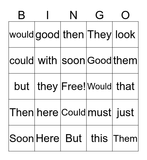 Journeys Unit 4 High Frequency Words Bingo Card