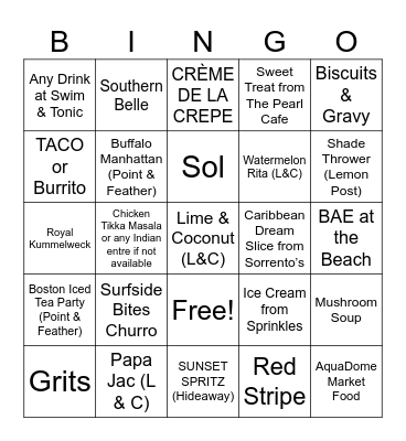 Team Greggo BINGO Card