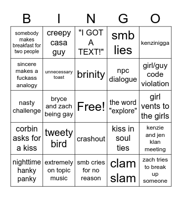 LOVE ISLAND BINGO Card
