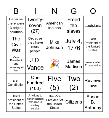 128 Q Set 1 Bingo Card