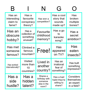 Early Careers Bingo! Bingo Card