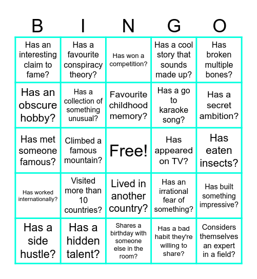 Early Careers Bingo! Bingo Card