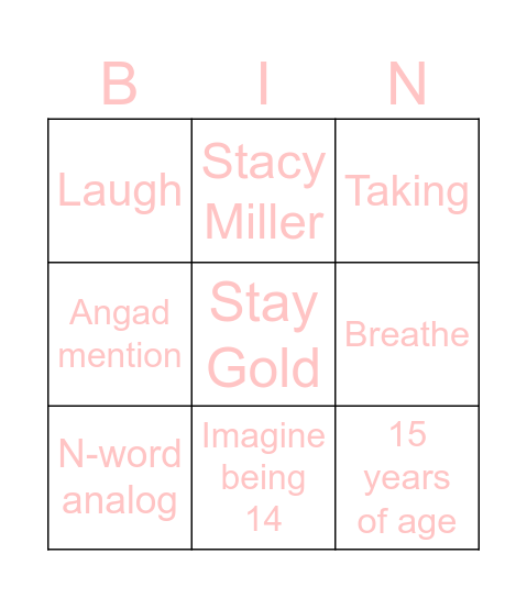 Sargoon Words Bingo Card