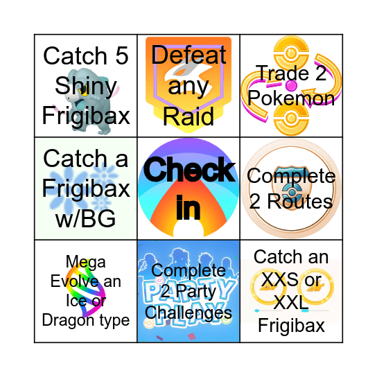 Frigibax Comm Day Bingo Card