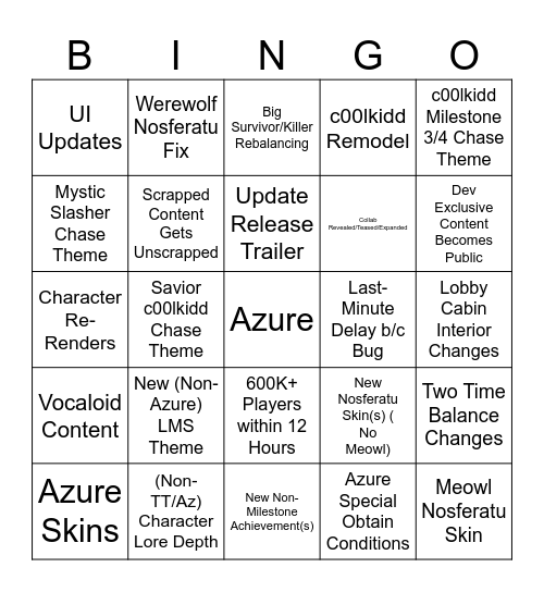 Azure Update Bingo Card Bingo Card