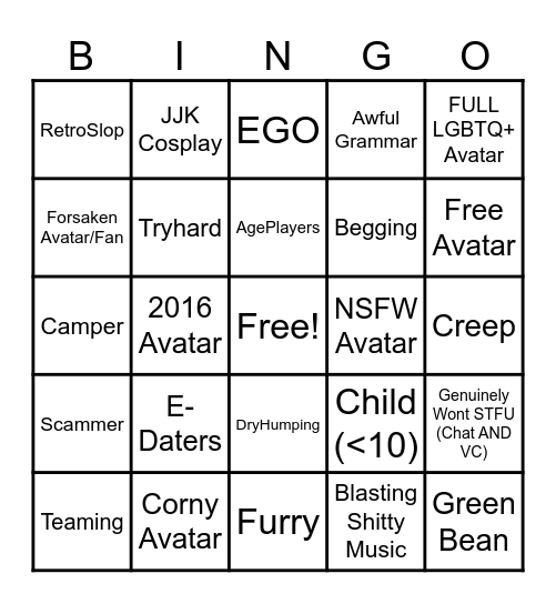 MM2 BINGO Card