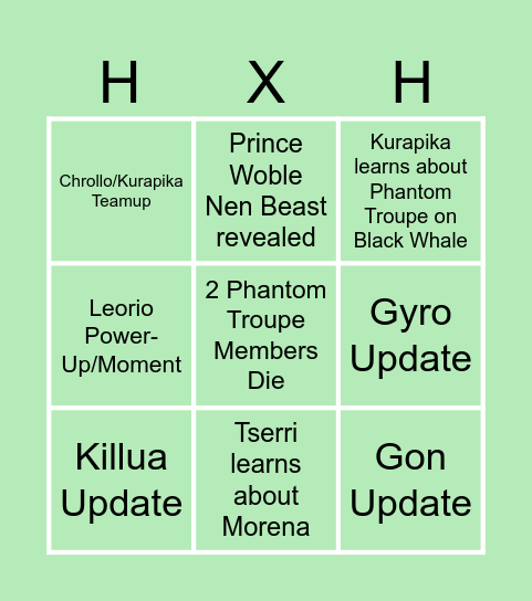 HxH Return Bingo Card