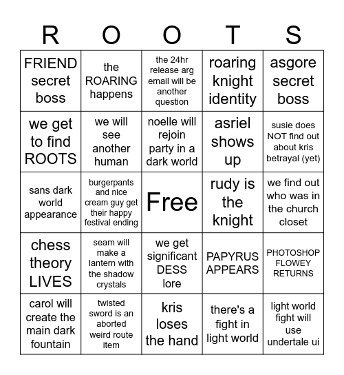 the awesome evil ch5 bingo Card