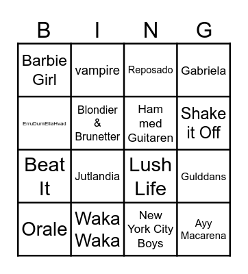 4A Musik Banko Bingo Card