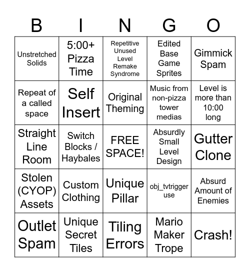 CYOP BINGO Card