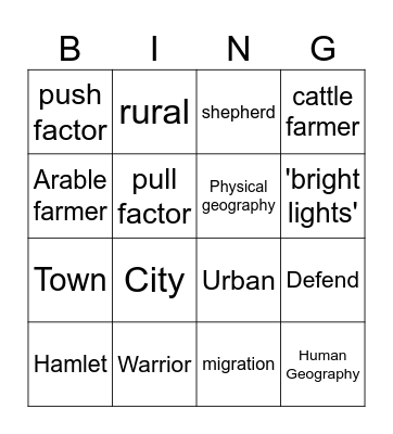 Settlement BINGO Card