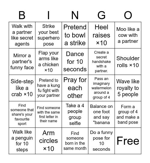 Health is Wealth Bingo Card
