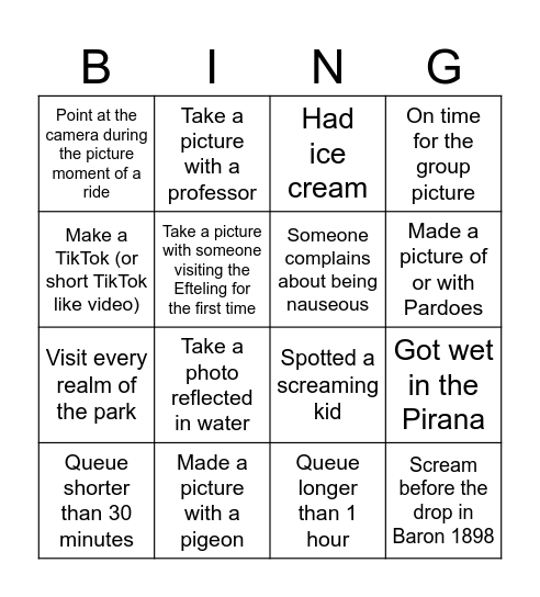 EM Group Goes Efteling! Bingo Card