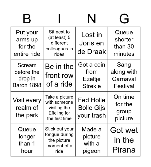 EM Group Goes Efteling! Bingo Card