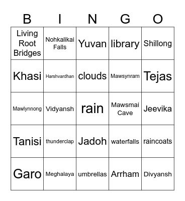 The Secret Letter from the Land of Clouds Bingo Card