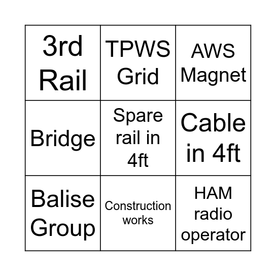 Phantom Balise Bingo Card