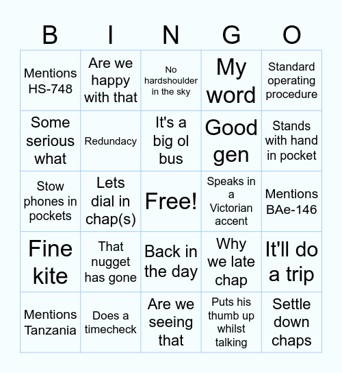 Jongo Bingo Card