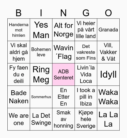 Sommerfest Bingo Card