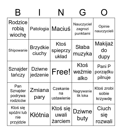 bal Bingo Card