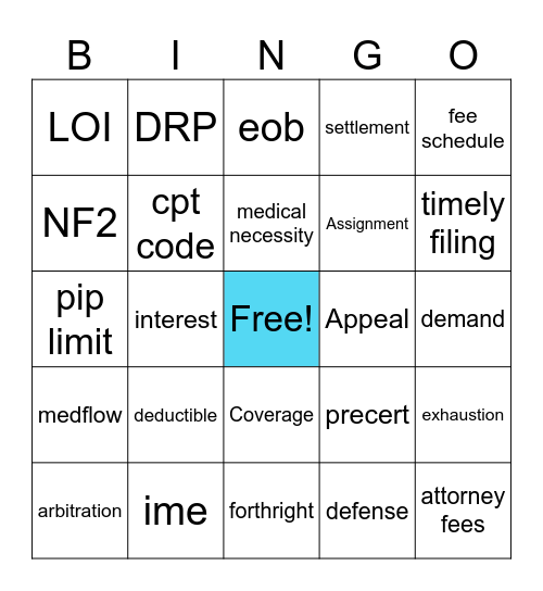 NJ Lit Bingo Card