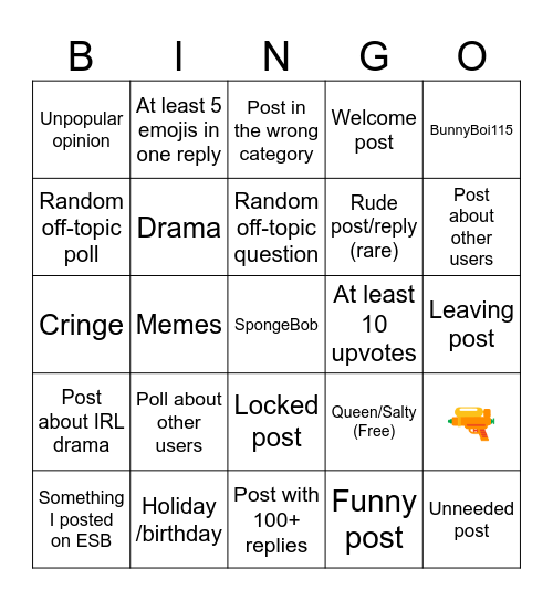 Loud House Wiki Bingo Card