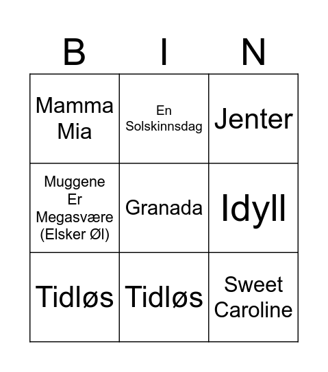Elektroxperten Johnny/Kjetil Bingo Card