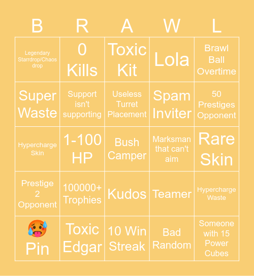 Bingo Stars Bingo Card