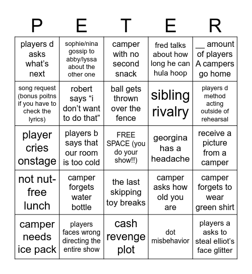 WEEK #1 RIP CUB HUB BINGO Card