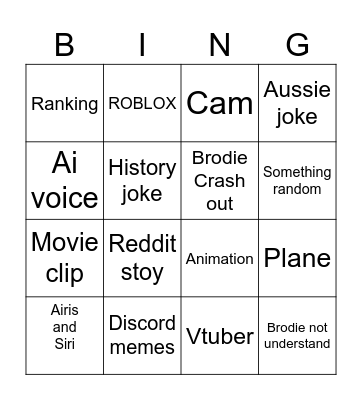 My FYP Bingo Card