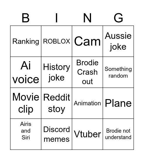 My FYP Bingo Card
