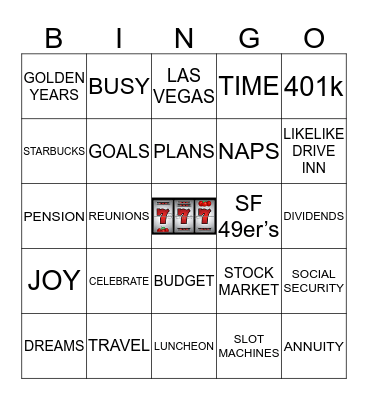Clarence's Retirement Party Bingo Card
