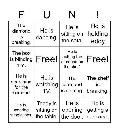 Mr. Bean Bingo Card