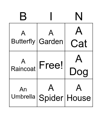 Example Bingo Card