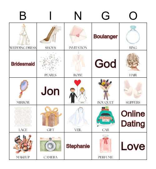 Wedding Bingo Card