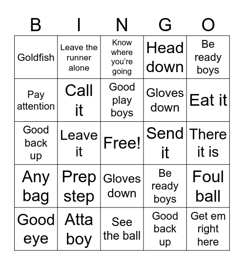 Outlaw Bingo Card