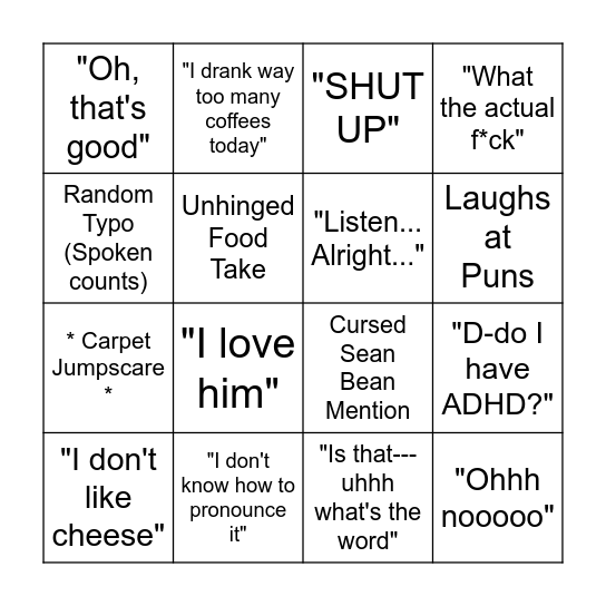 Gee Bingo Card