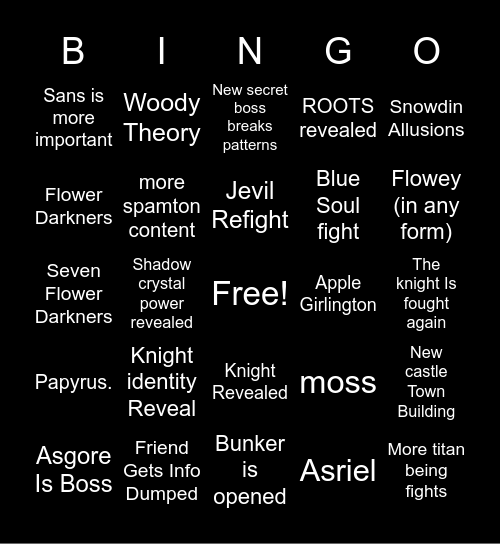 DELTARUNE CHAPTER 5 BINGO Card