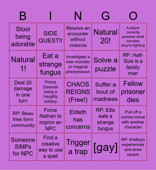 ABYSSAL BINGO!!! Bingo Card