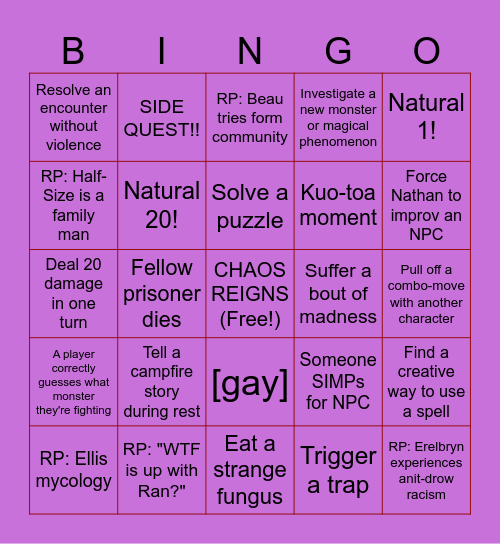 ABYSSAL BINGO!!! Bingo Card