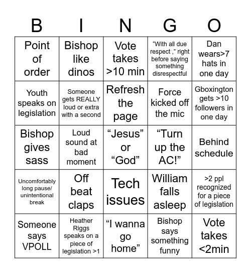 UMOI AC 2026 Bingo Card
