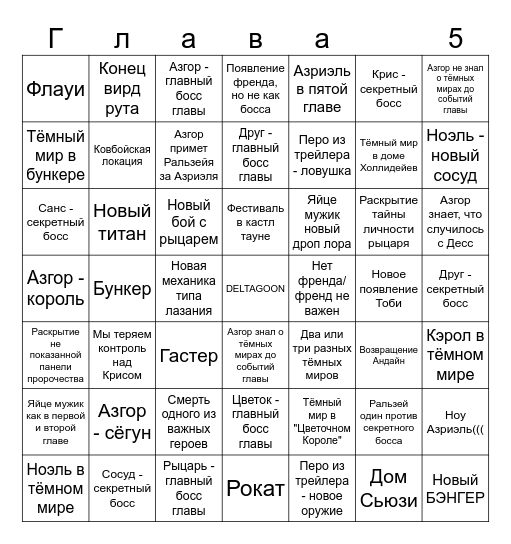 айм дельта май рун тил дельтарун тумороу Bingo Card