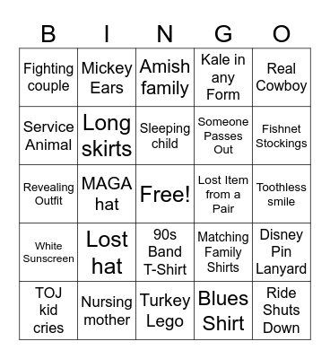TOJ SDC Bingo Card