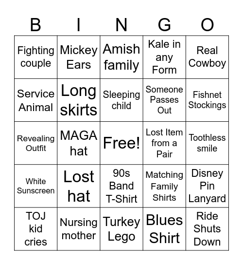 TOJ SDC Bingo Card