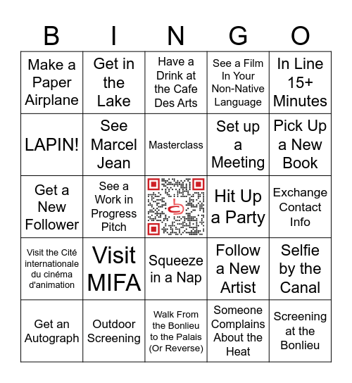 Annecy Bingo Card